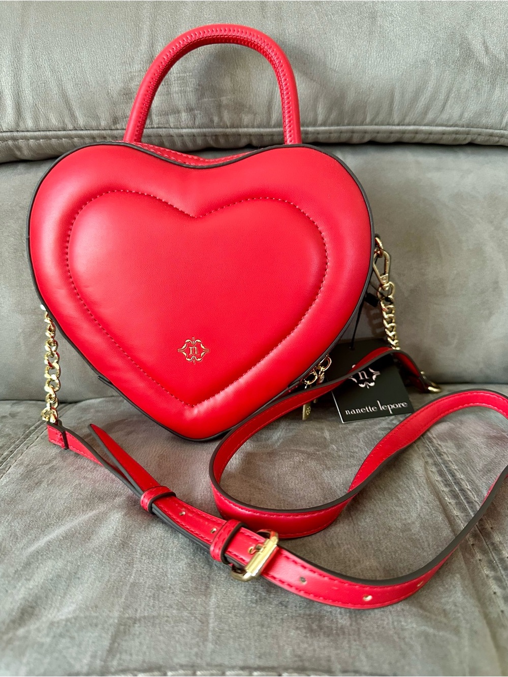 ❤️ Nanette Lepore Heart Crossbody Bag | Red Valentine’s Day Purse - Picture 9 of 12